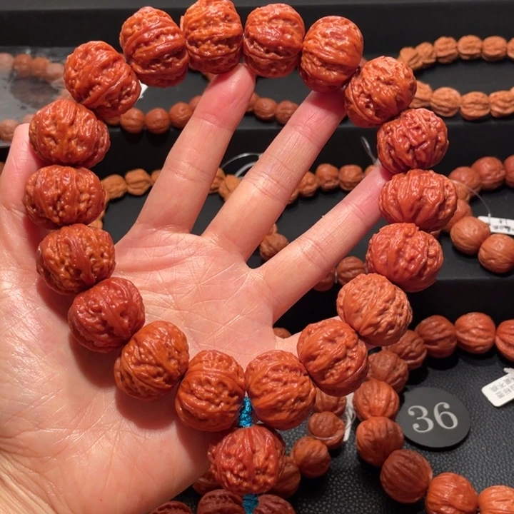 文玩核桃手串矮壮粗筋磨盘手持2.5