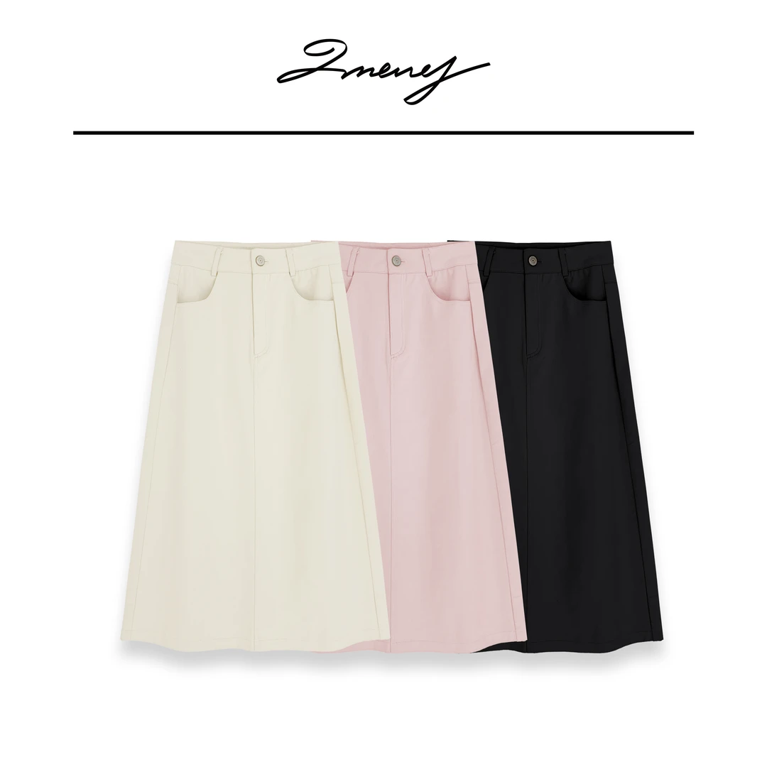 LMENY智性通勤～气质精裁H型后开衩显瘦直筒半身裙25AQ004