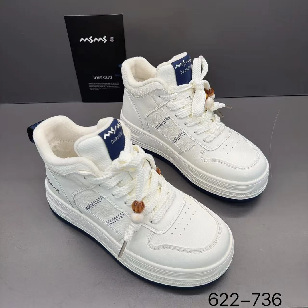 玛莎玛索秋冬新款加绒622-736时尚百搭高腰二棉运动休闲板鞋女鞋