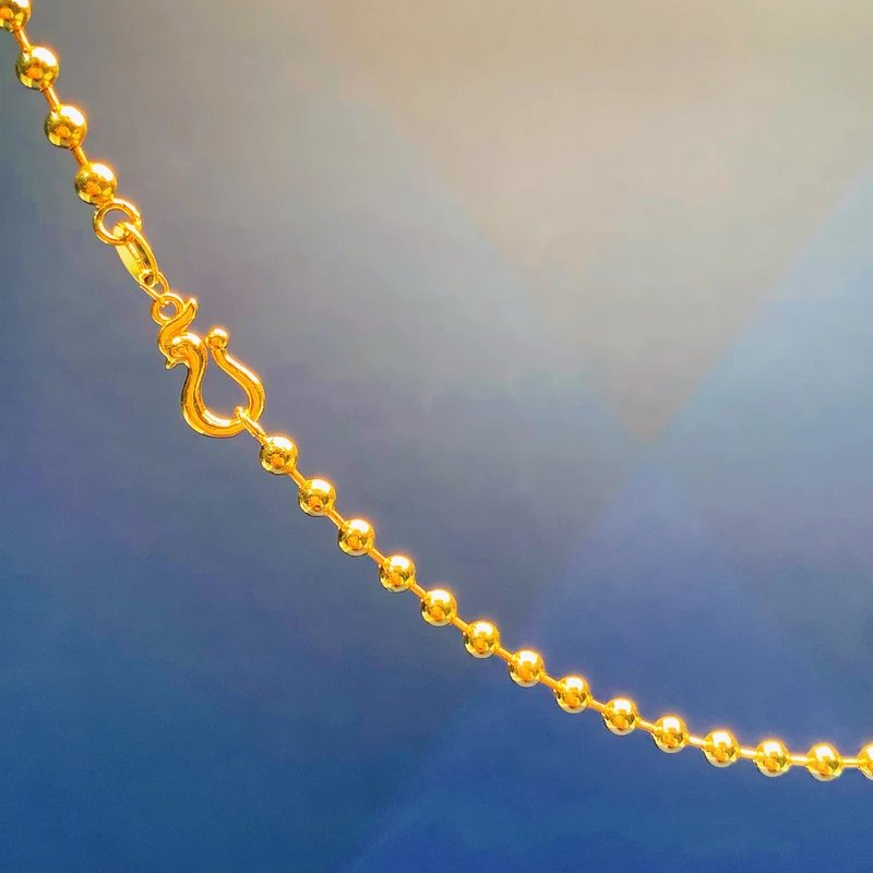 项链 D10X017项链古法圆珠素链多样性发货