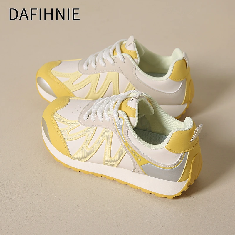 DAFIHNIE阿甘鞋女款2025新款百搭爆款小白鞋透气休闲运动鞋子