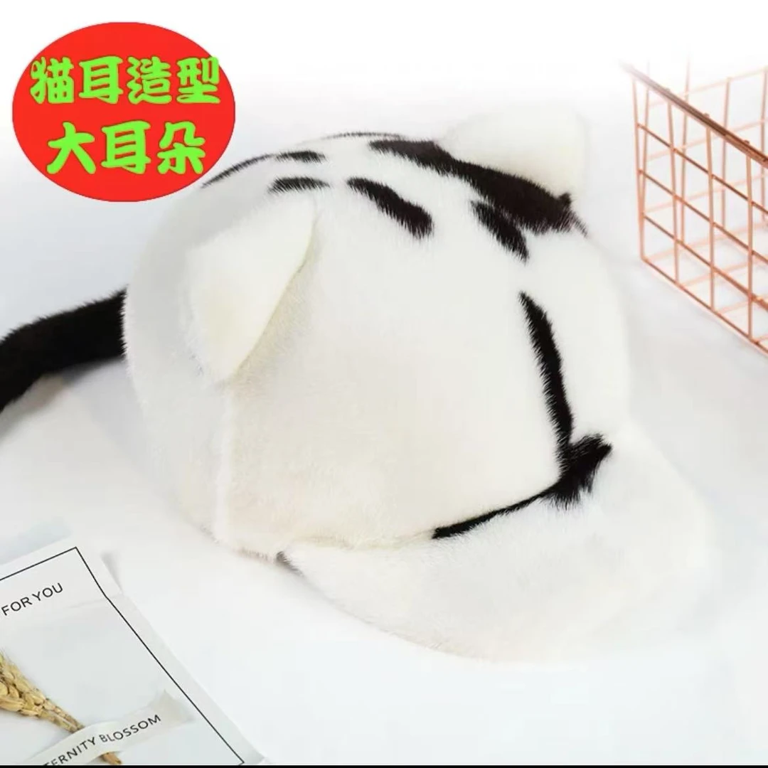 水貂皮帽子男女棒球帽鸭舌帽整皮貂毛猫耳朵保暖护耳冬季户外棉帽