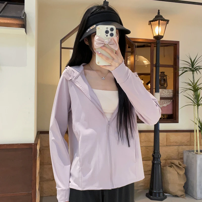 茉寻伊伊凉感防晒衣女2025年夏季新款户外防紫外线时尚防晒薄外套