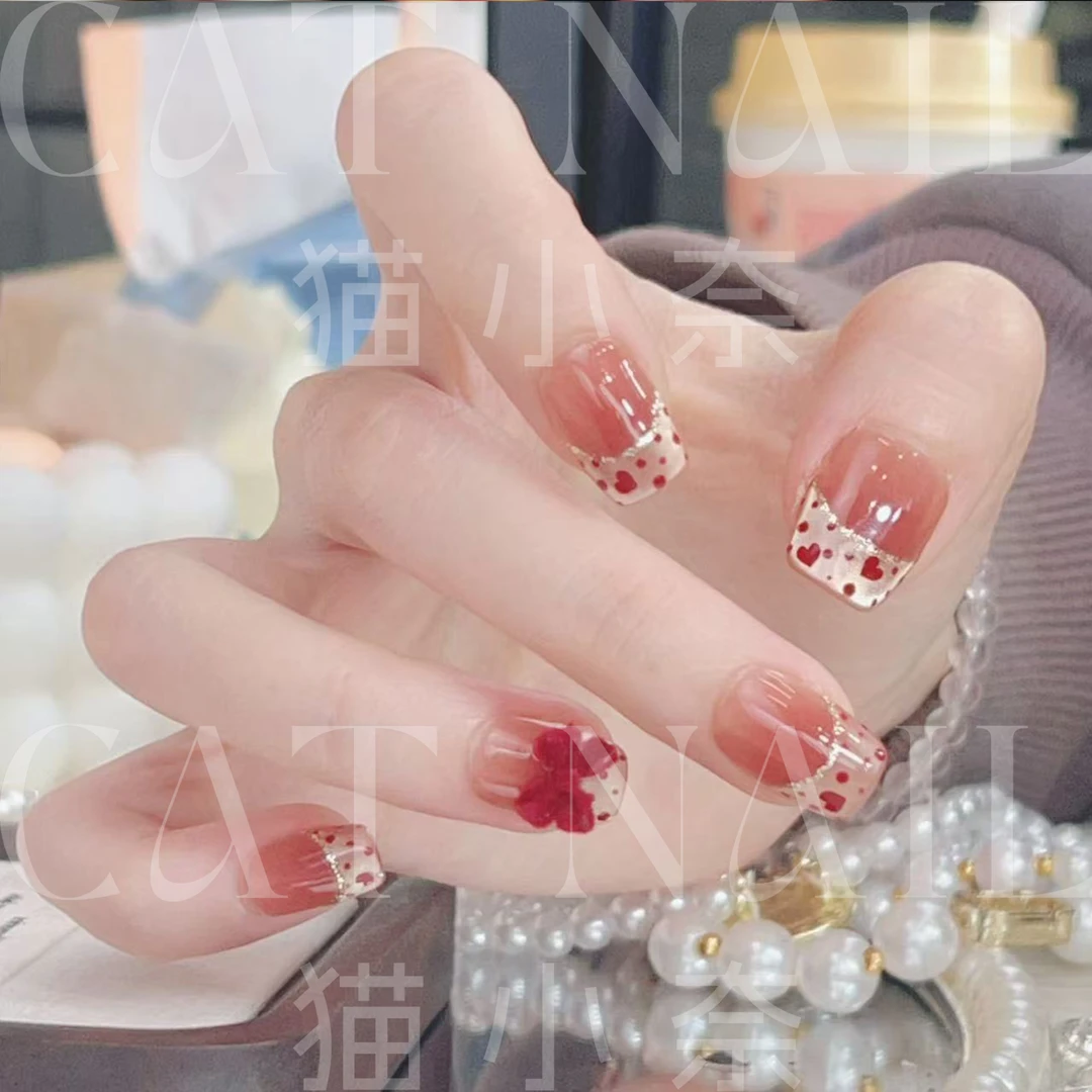 【春日微醺】16mm 纯手工穿戴甲 定制美甲贴片10片装