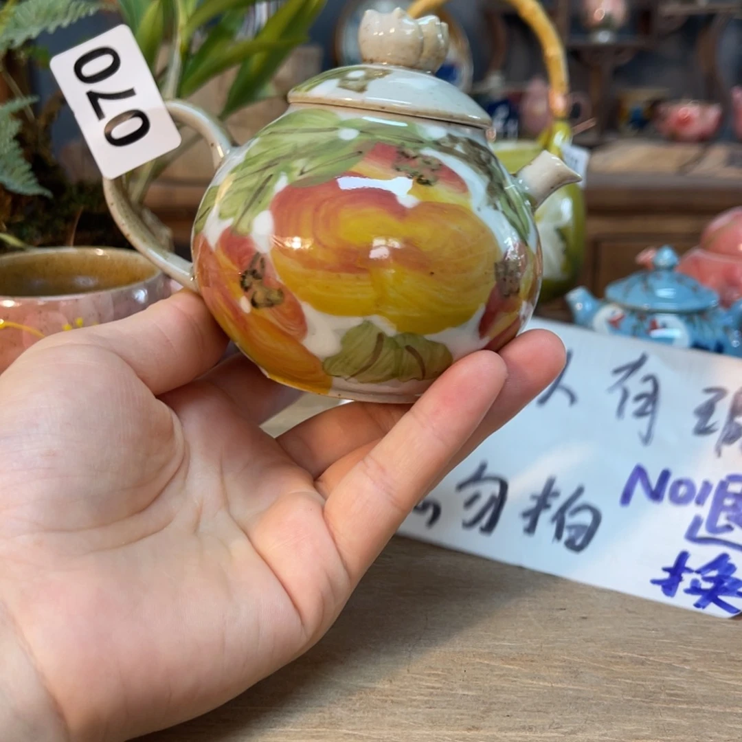 壶素浅陶瓷手工手绘