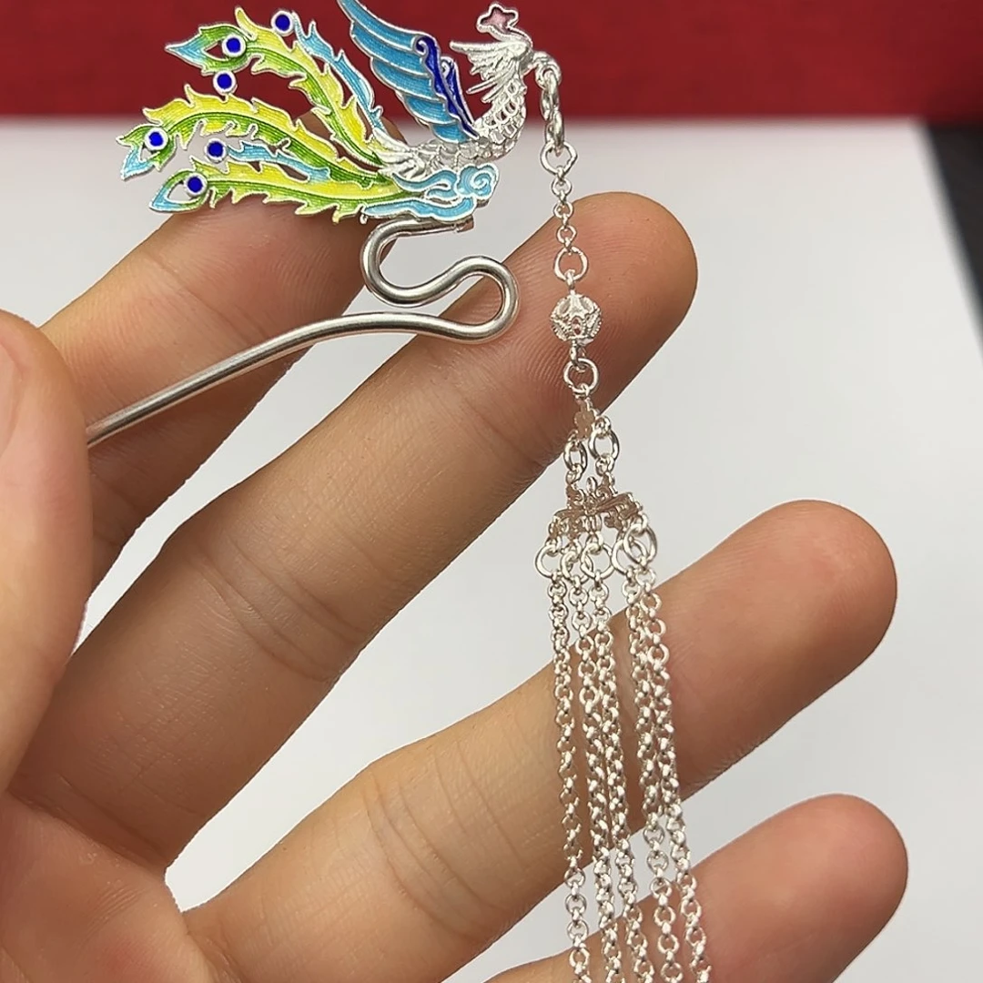 无足银足银花丝法郎发簪