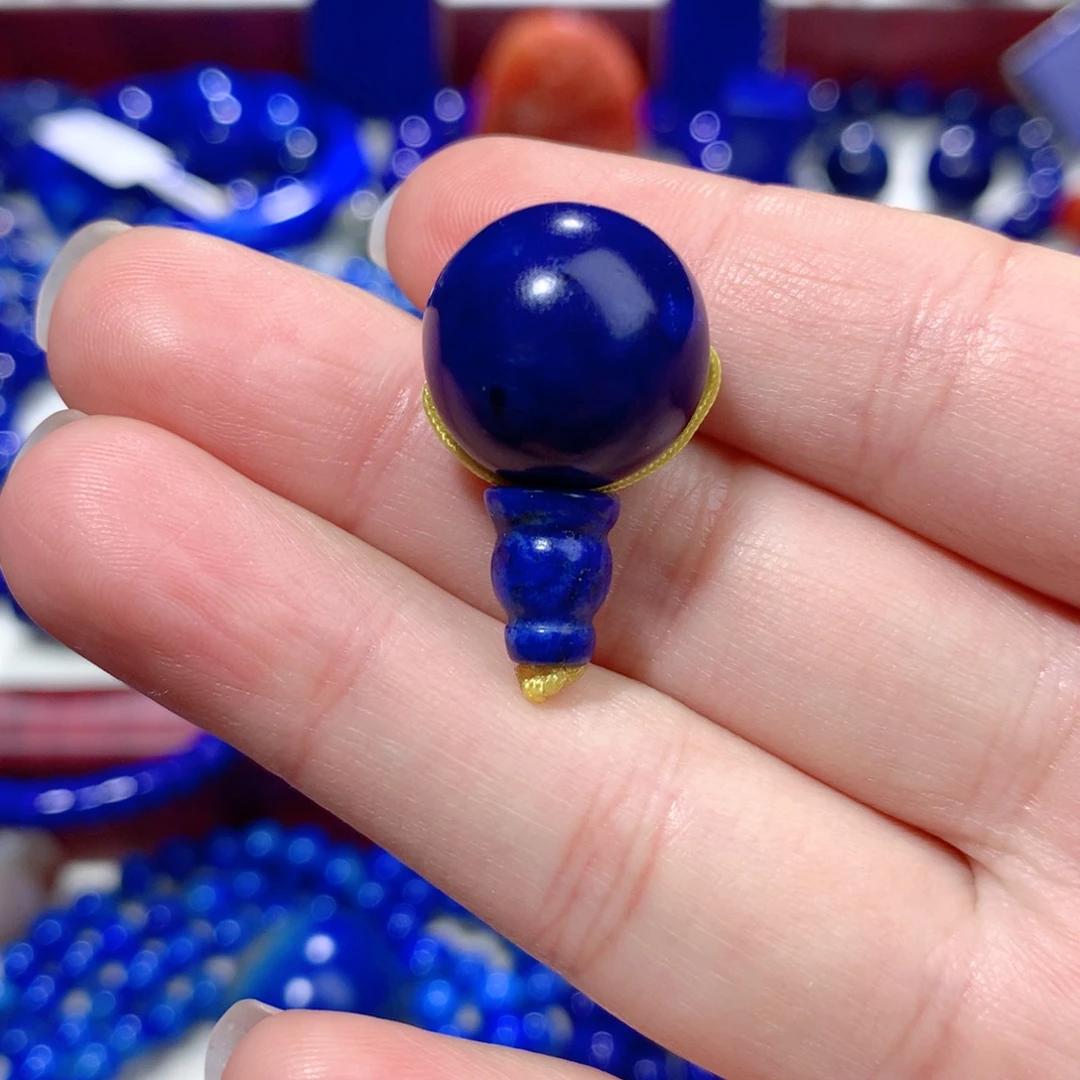 青金石未镶嵌16m三通挂件