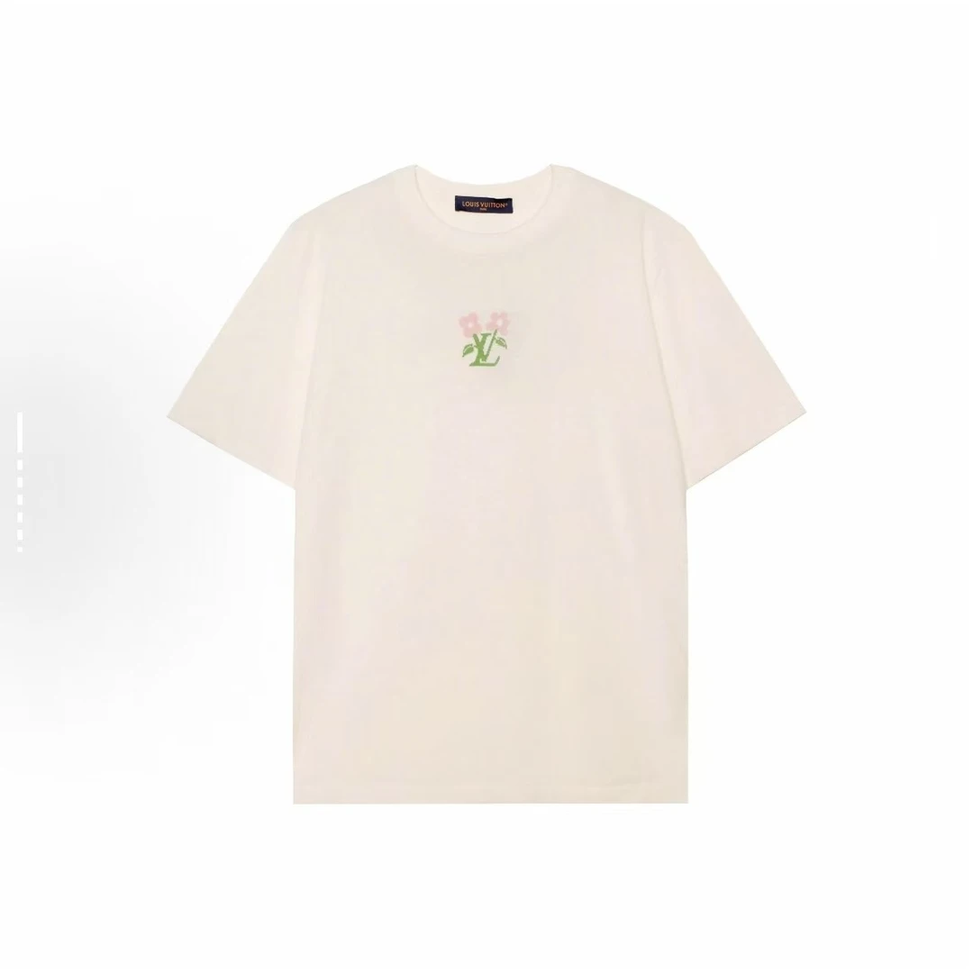 未使用 LouisVuitton/路易威登 HL 花卉字母印花圆领短袖 HRN32W
