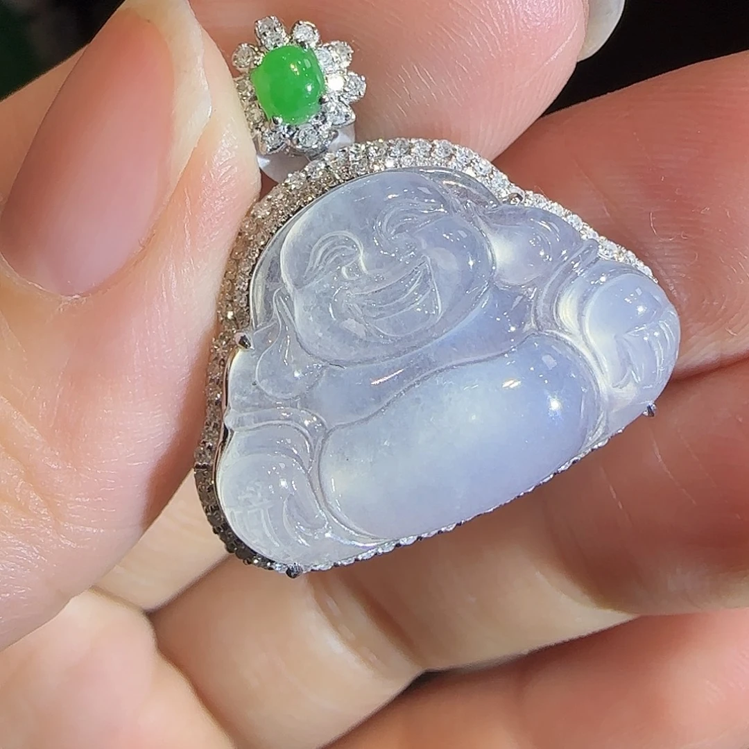 翡翠18K金镶嵌吊坠(赠链)