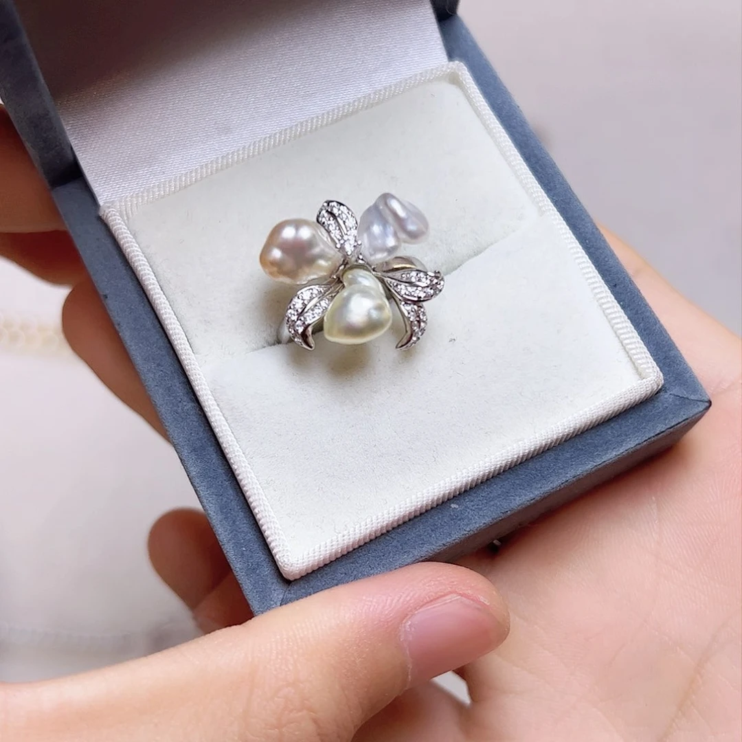 海水珍珠戒指银S925镶嵌