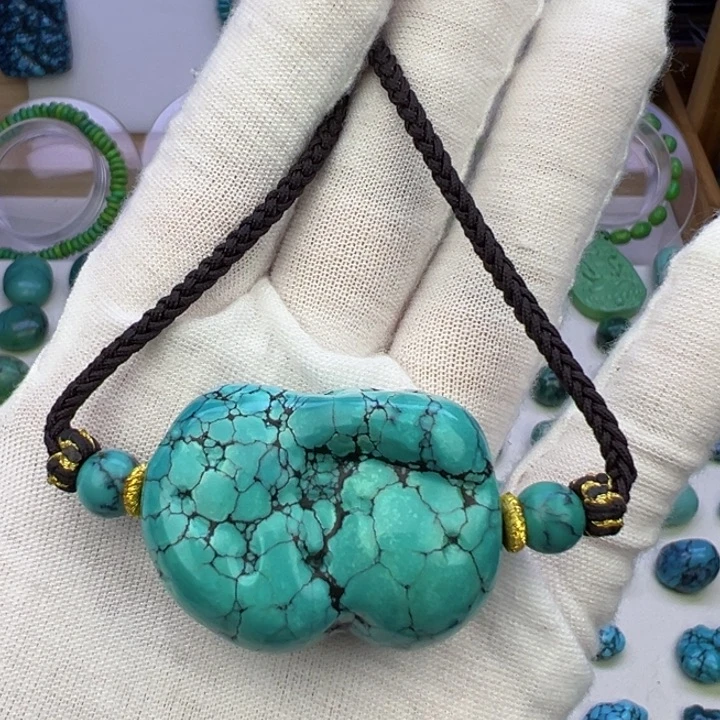 绿松石蓝料随行吊坠27.8m兰