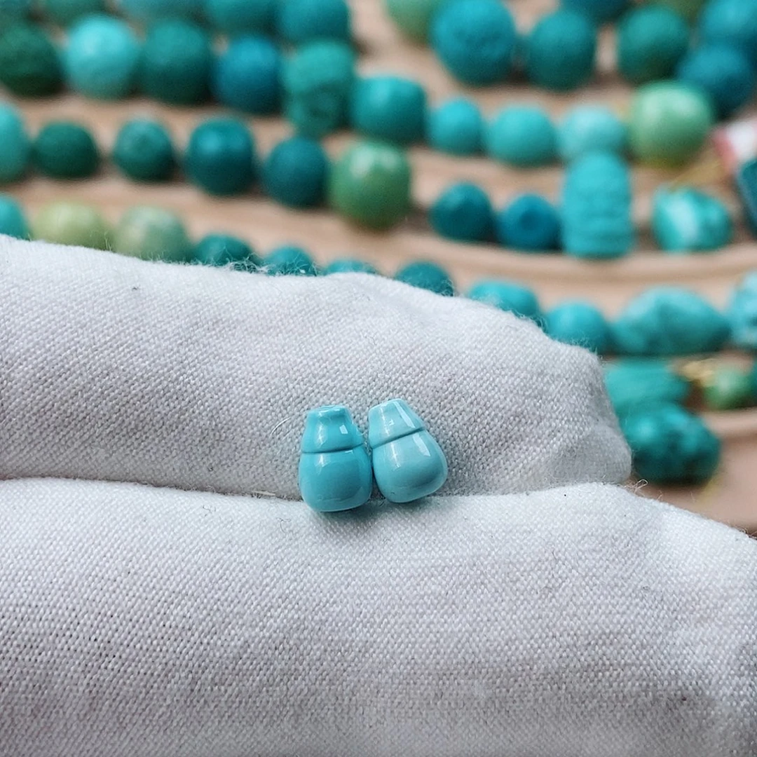 绿松石未镶嵌配饰小葫芦一对