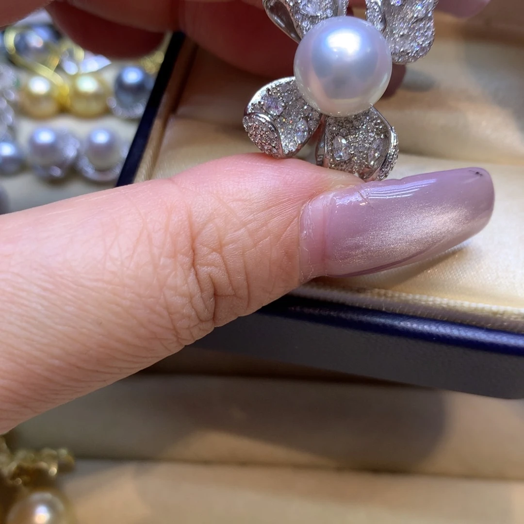 银S925镶嵌戒指海水珍珠