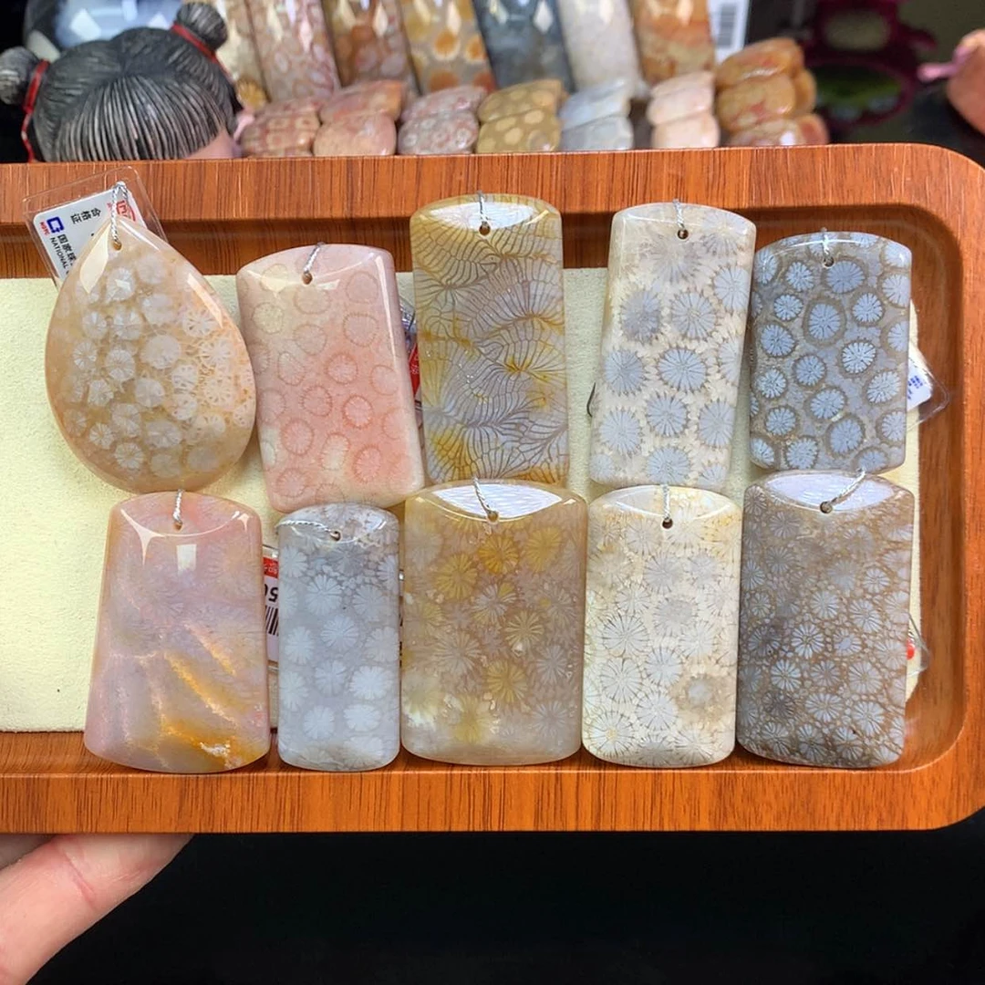 【闪购商品】颈饰未镶嵌硅化珊瑚（珊瑚玉）14号单价50一颗可挑选