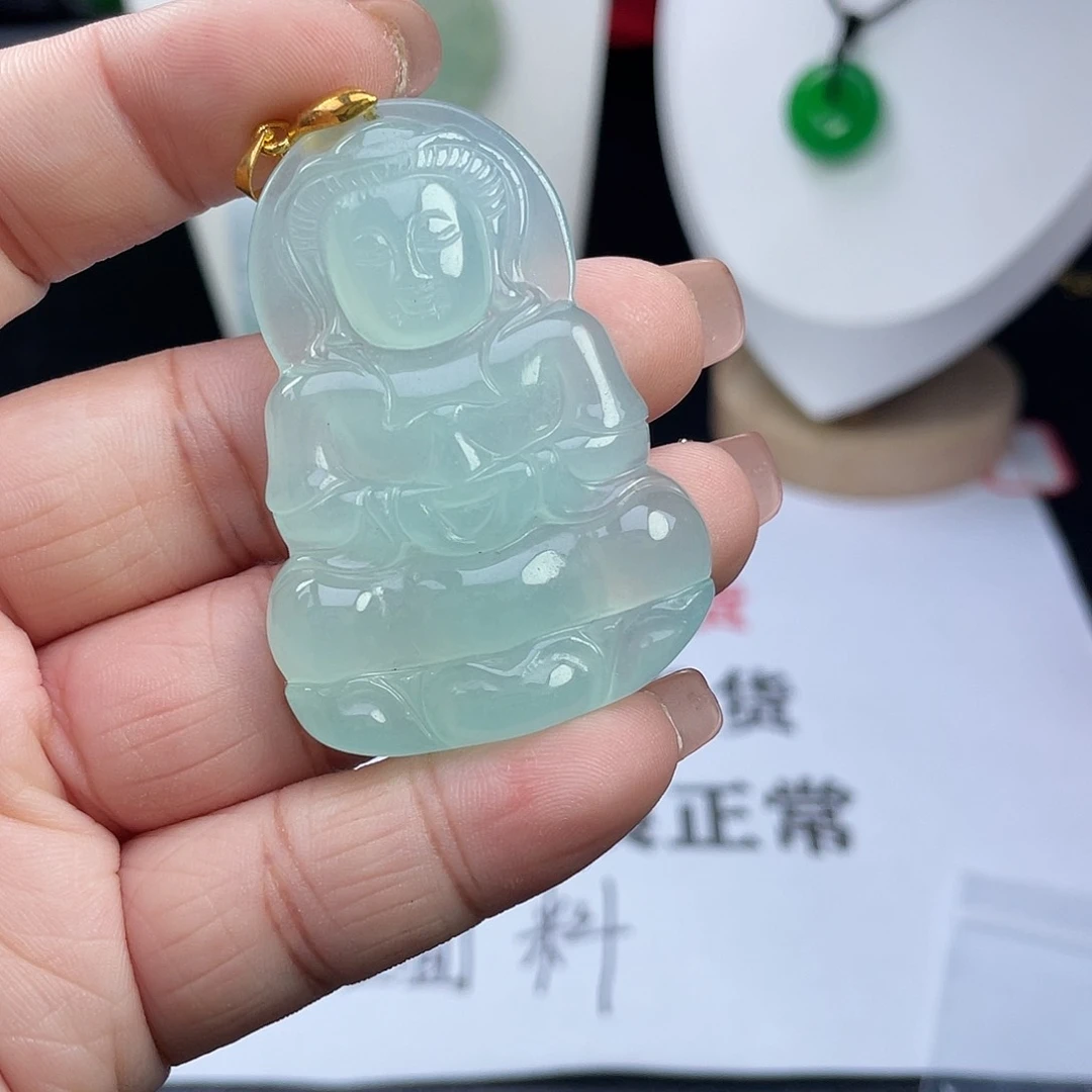 翡翠未镶嵌吊坠(赠链)