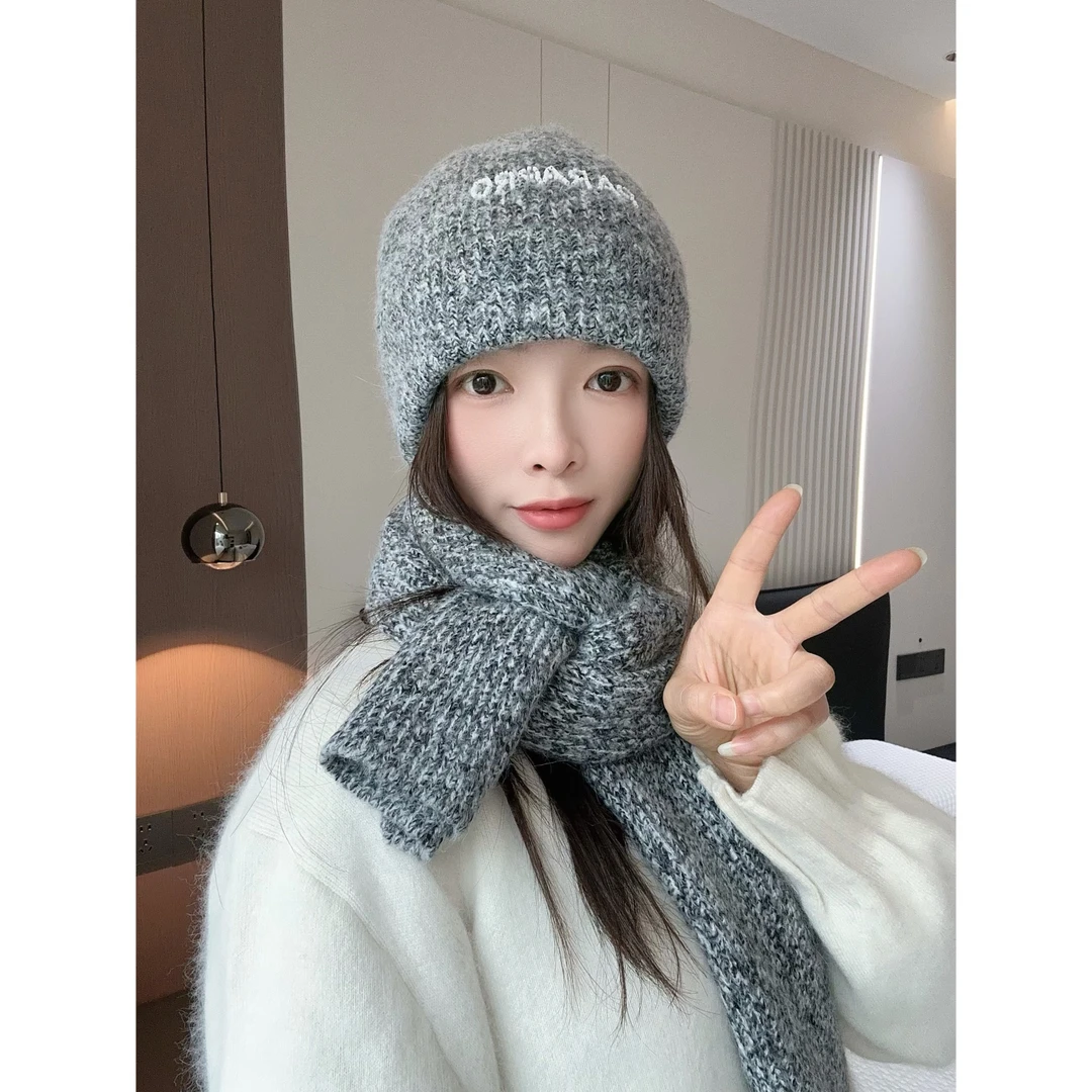 秋冬款保暖个性撞色显瘦毛线帽子女休闲百搭减龄重工水钻针织帽头