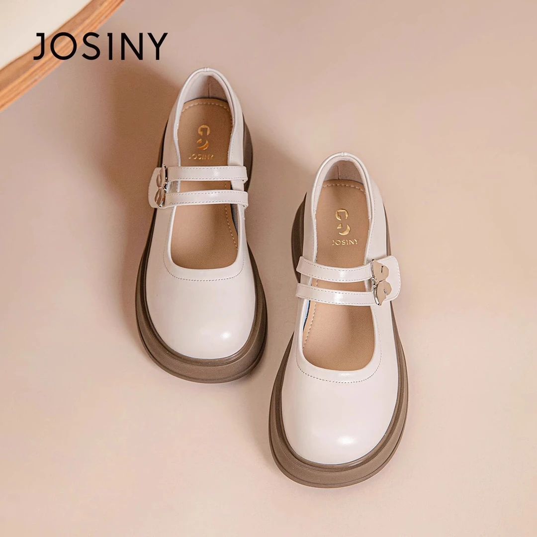 卓诗尼法式玛丽珍鞋女款秋季2025新款超火浅口单鞋厚底女鞋小皮鞋