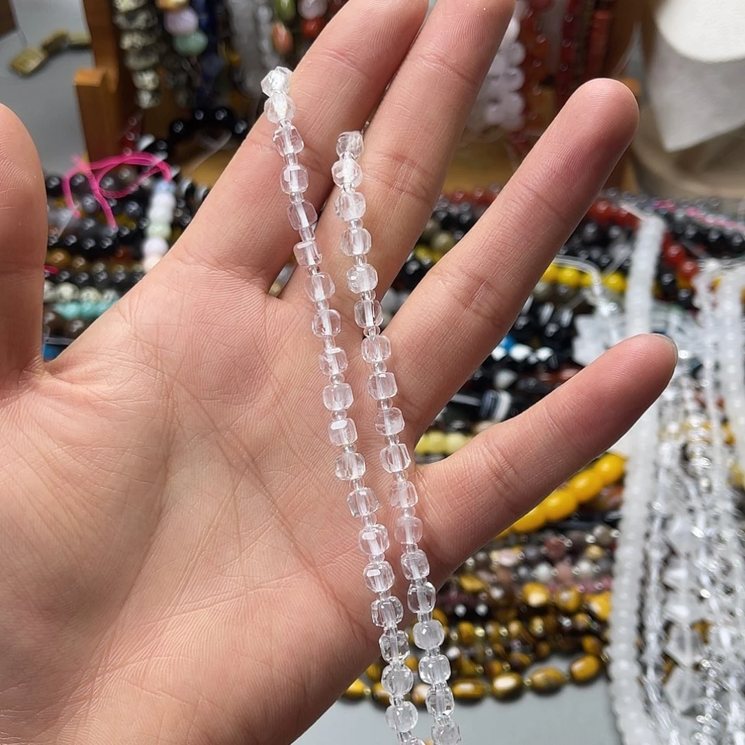 玛瑙/玉髓未镶嵌珠宝半成品卡5白水方糖一条