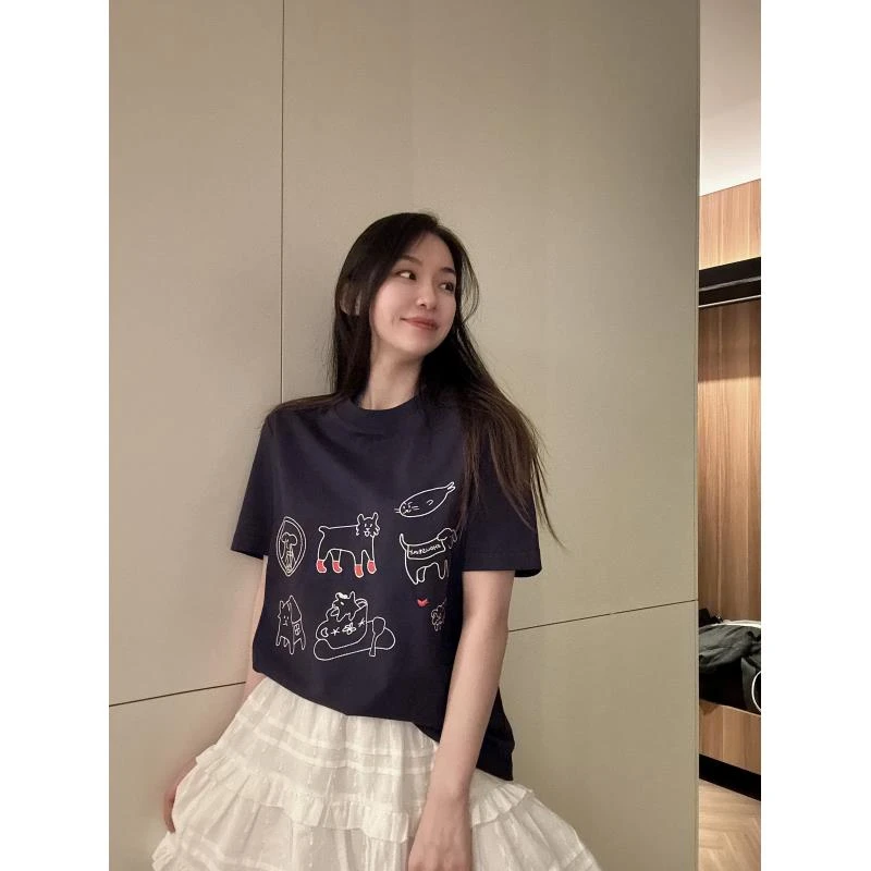 BETTER JOELAY-中版【动物家园】时尚可爱百搭短袖T恤休闲风ZZ3938