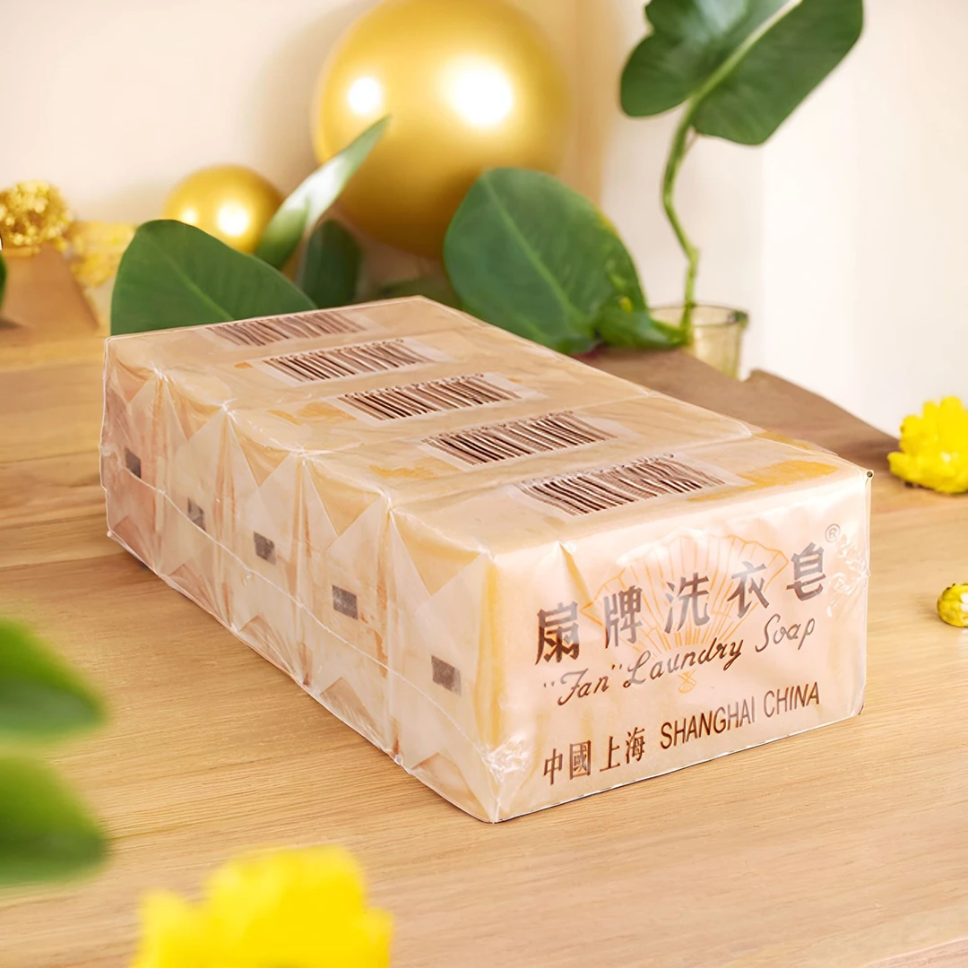 【当日发】上海制皂扇牌洗衣皂*5块装内衣裤肥皂洗衣洗手皂老国货