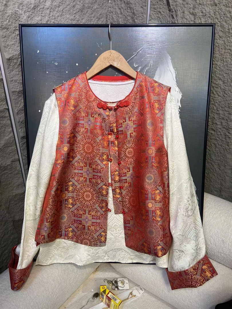 【深圳南油二姐】新中式国风高贵时尚八宝财气质马甲2019