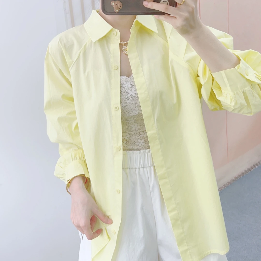 017休闲韩版百搭开扣简约长袖防晒衣衬衫68017/GP