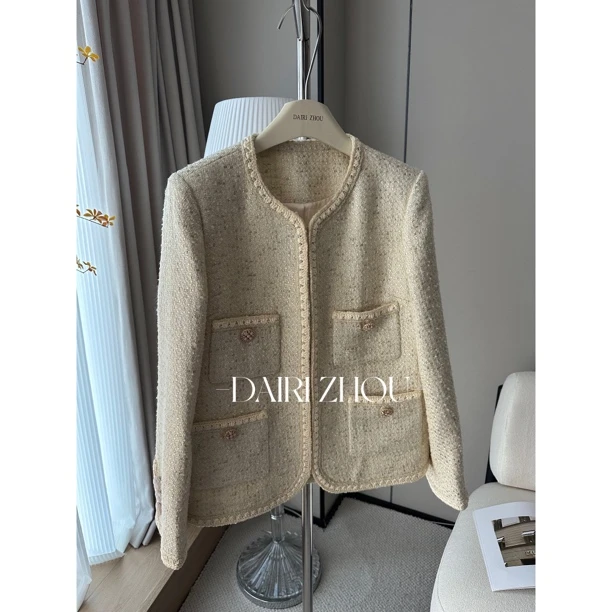 DAIRI  ZHOU▪️佳期如梦   16绵羊毛编织粗花呢小香风外套简约经典