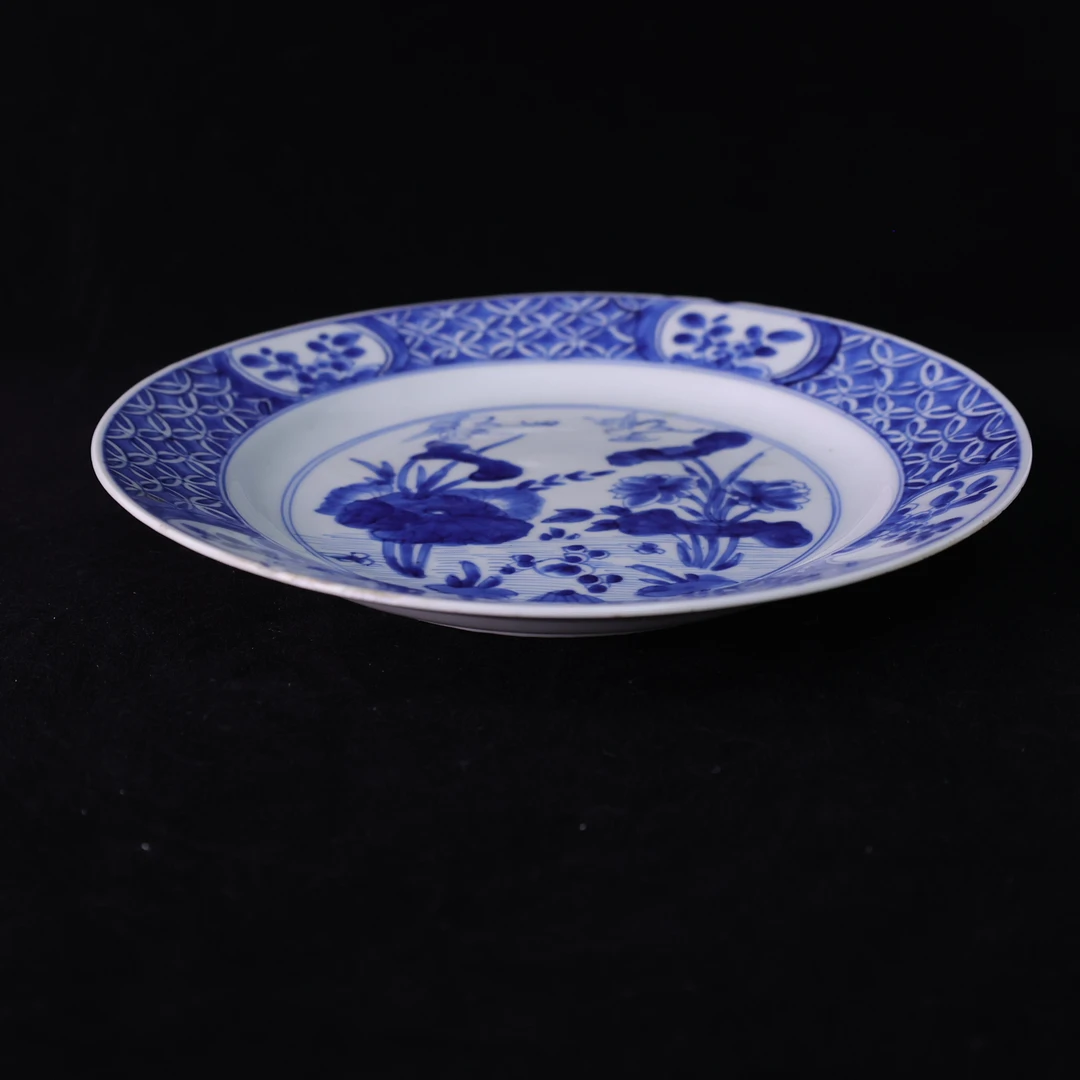 清 康熙青花一路连科赏盘