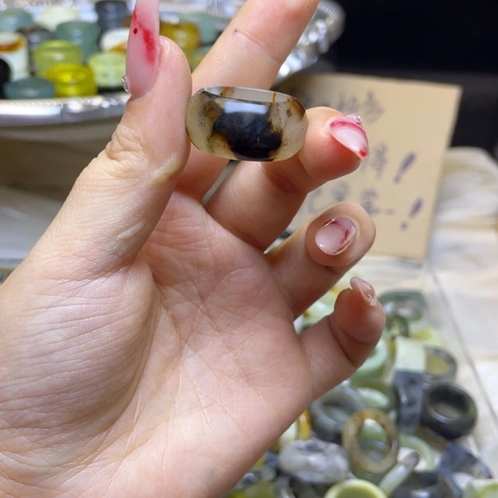 蛇纹石玉合金戒指120-17.2