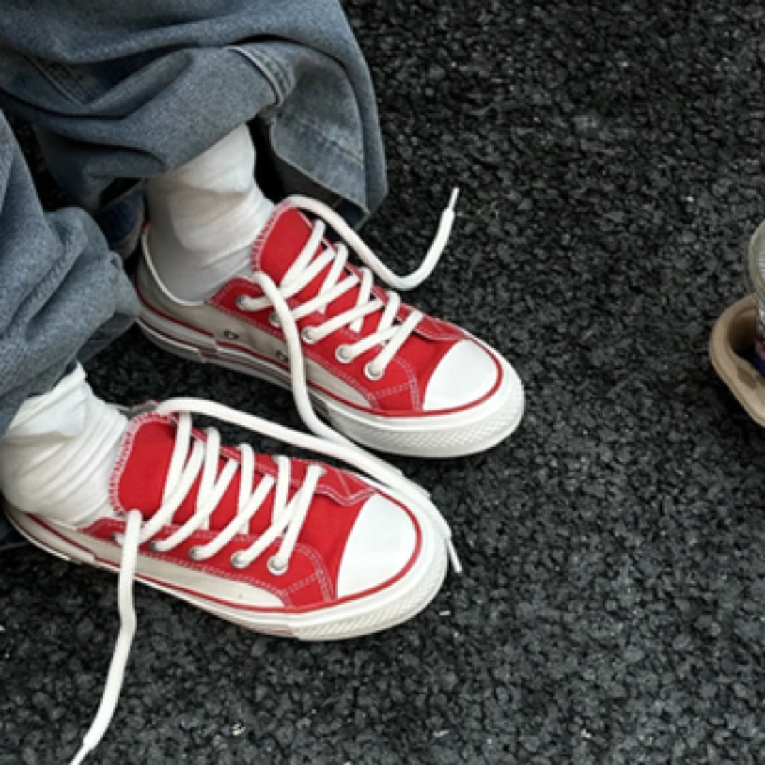 SGIRL「FF556-1」厚底帆布鞋女夏季薄款透气百搭休闲小白鞋帆布鞋