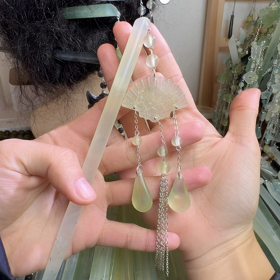 蛇纹石玉合金发饰