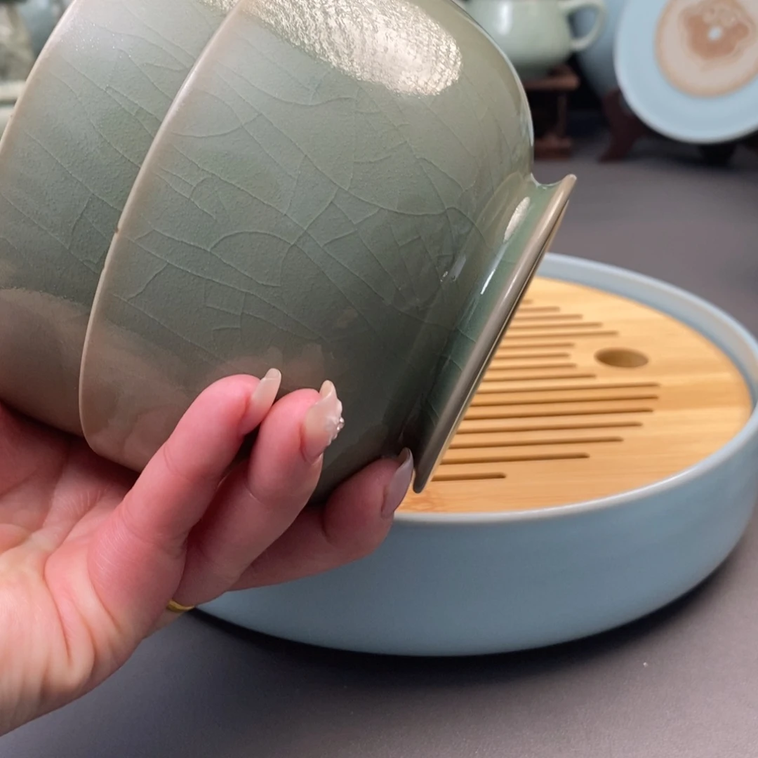 瓷片全手工仿古釉罗汉碗两只微瑕捡漏