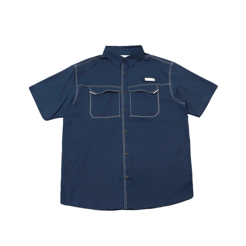 【直播过款D019】高端户外速干短袖大码宽松夏季防晒透气网眼衬衫