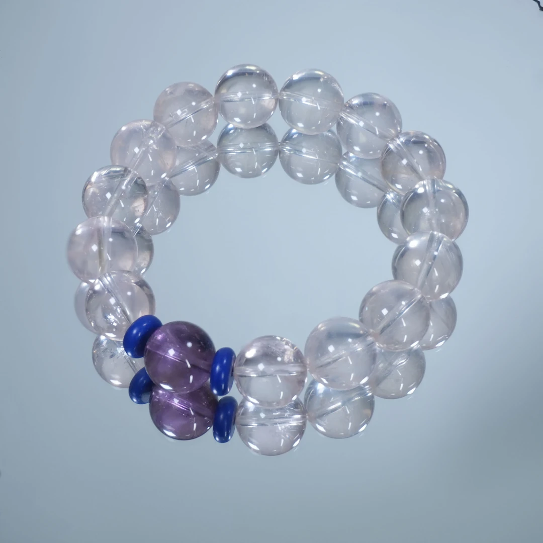 Fiilo「冰透冰橘粉」定制设计款 天然水晶手串 多样性发一 H29