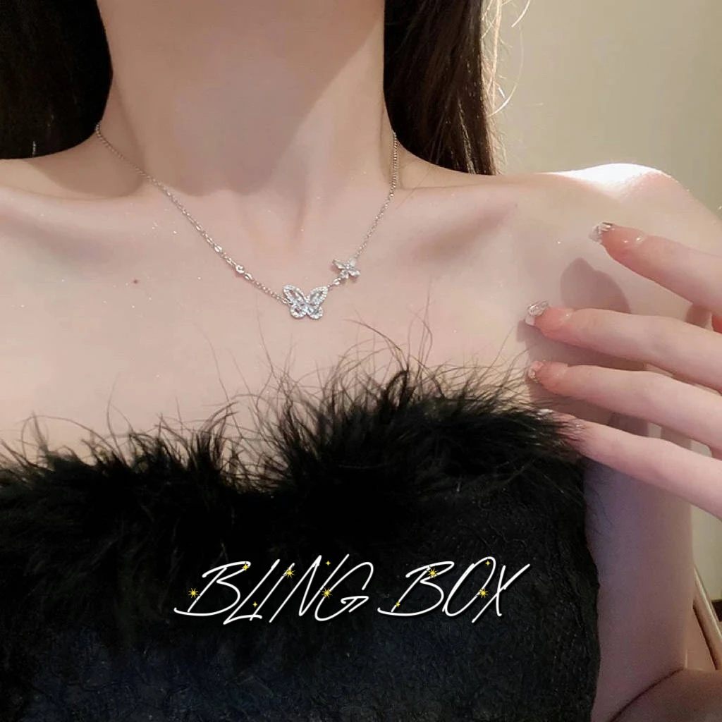 合金项链 幻影蝴蝶项链小众轻奢高级超仙气质仙女简约百搭设计感