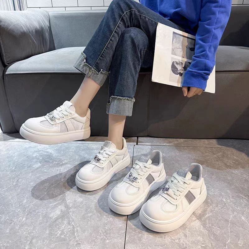【新疆包邮】25年新款夏季透网厚底时尚百搭款小白鞋2589