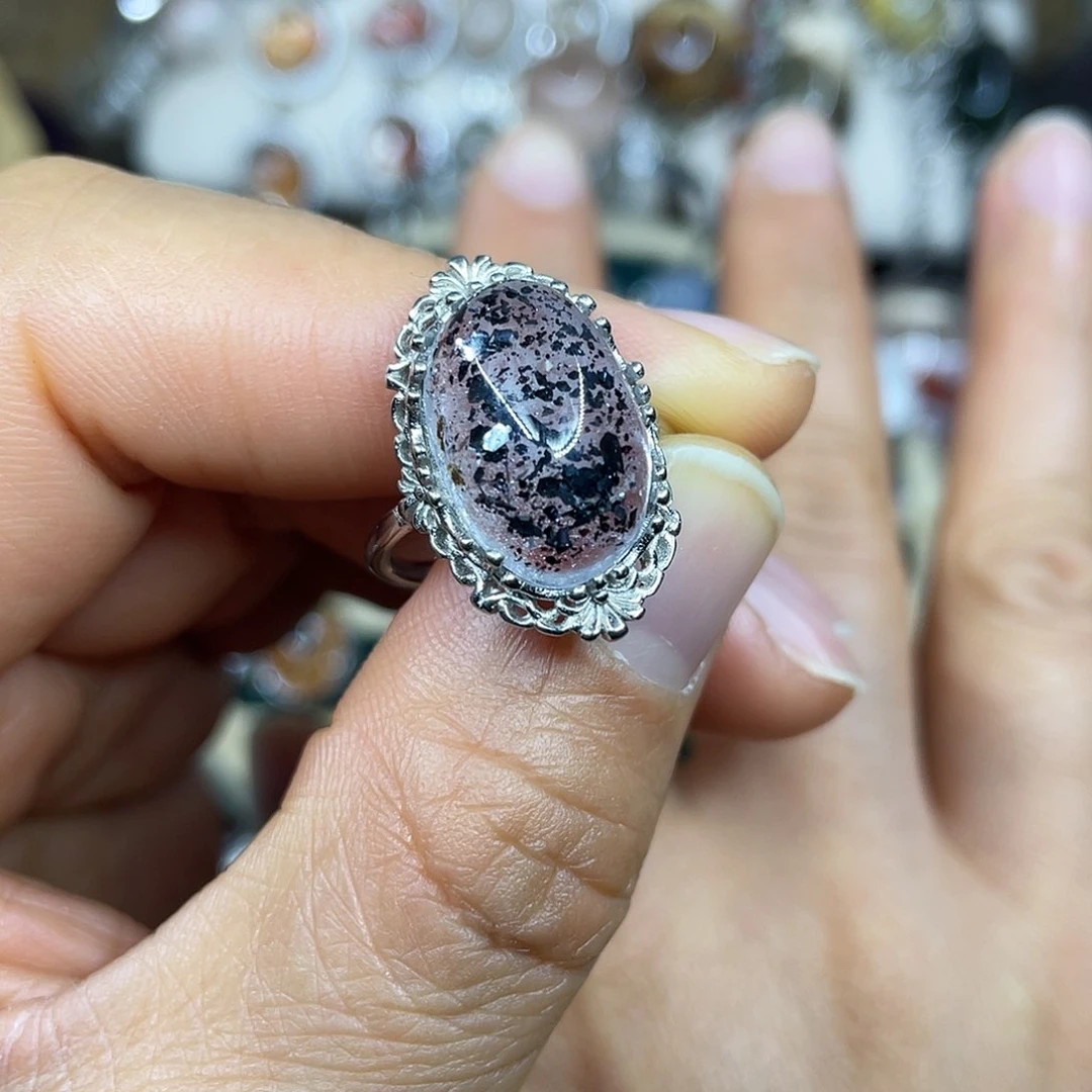【闪购商品】银S925镶嵌珠宝半成品水晶戒指