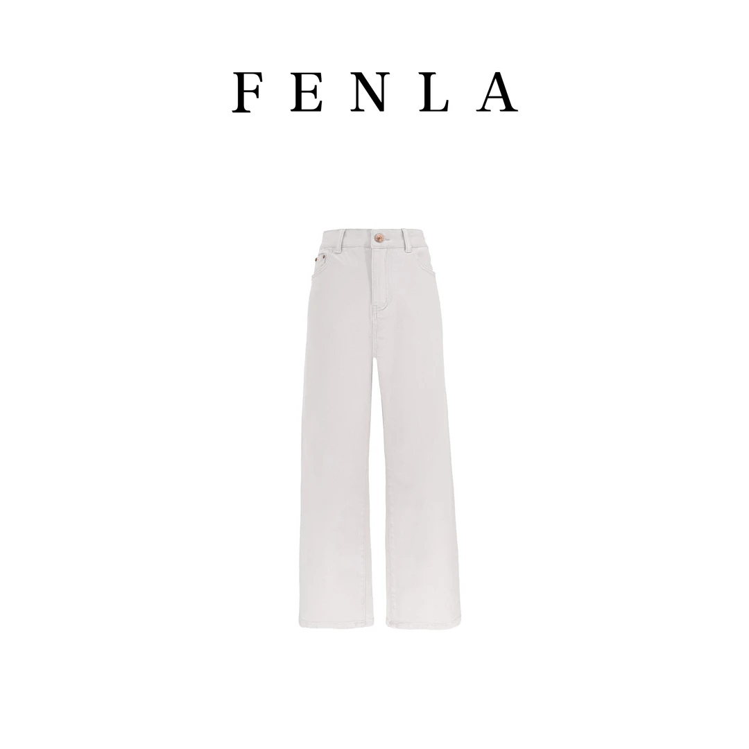 【惠姐私服】｛白牛｝高腰显瘦休闲直筒拖地裤 83516