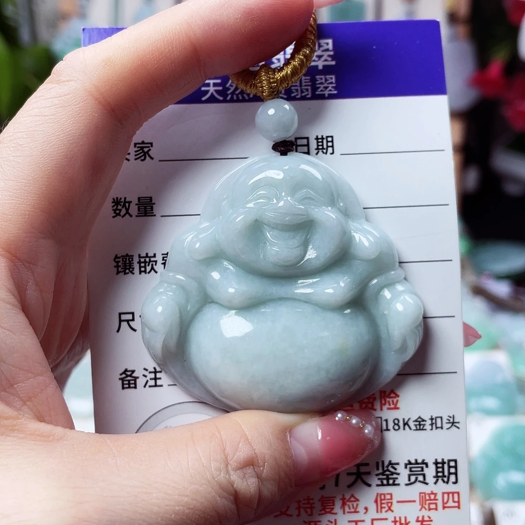 翡翠未镶嵌颈饰佛公01