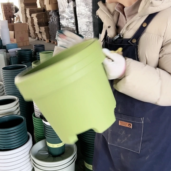 塑料瑕疵球根盆果绿4#3个无托