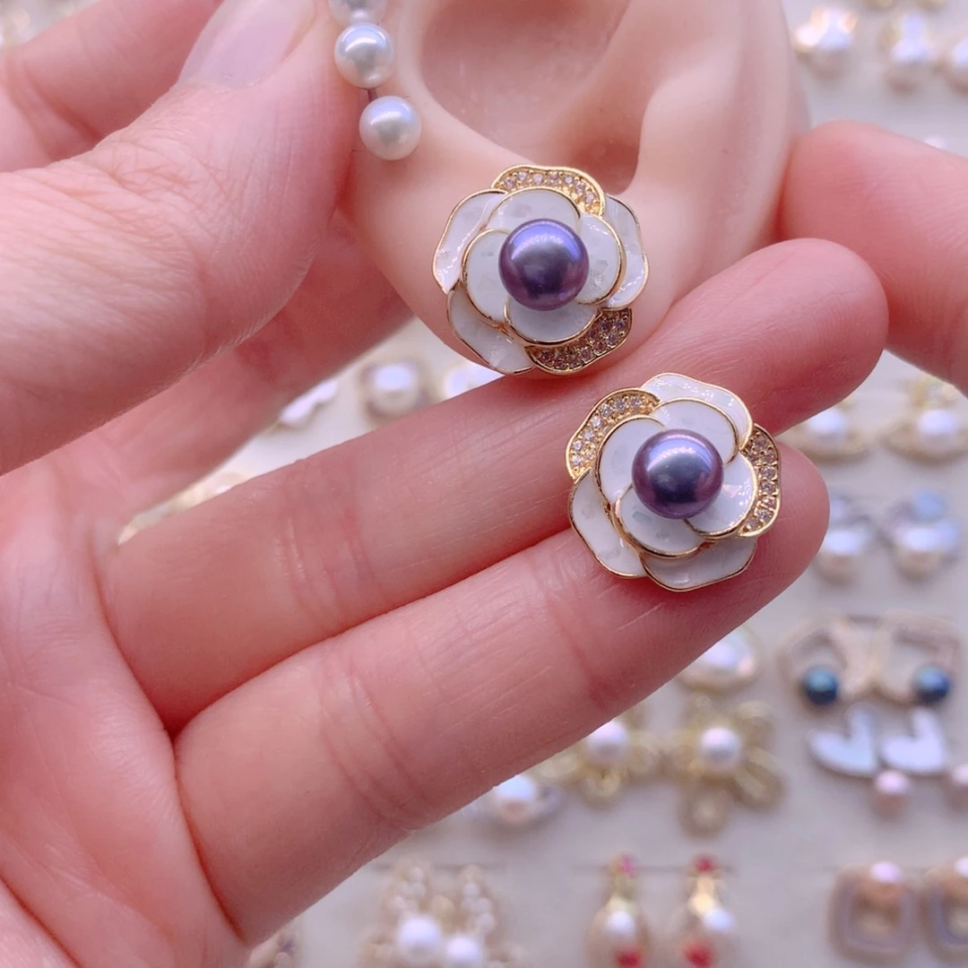 合金耳饰淡水珍珠