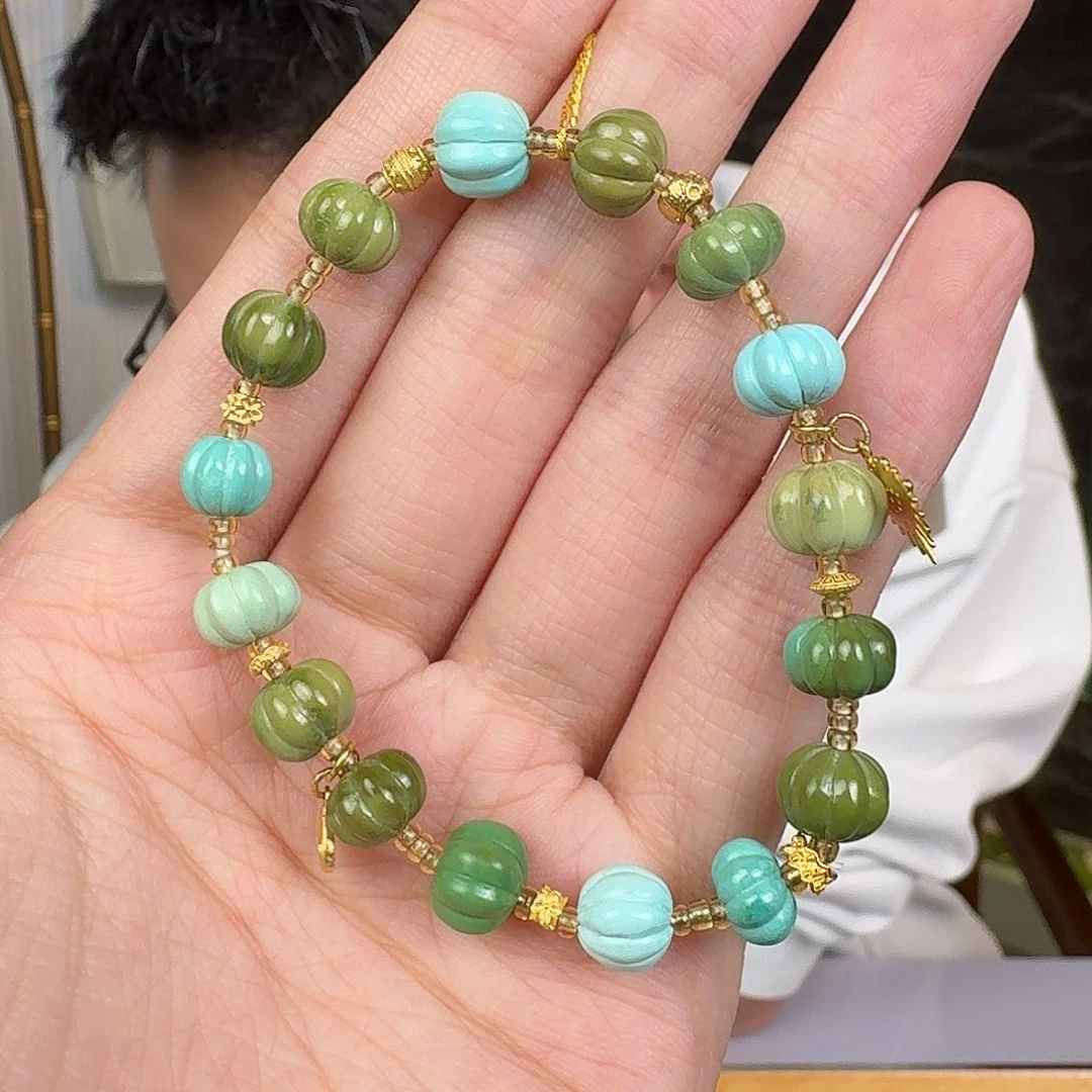 绿松石18K金镶嵌珠宝奇石