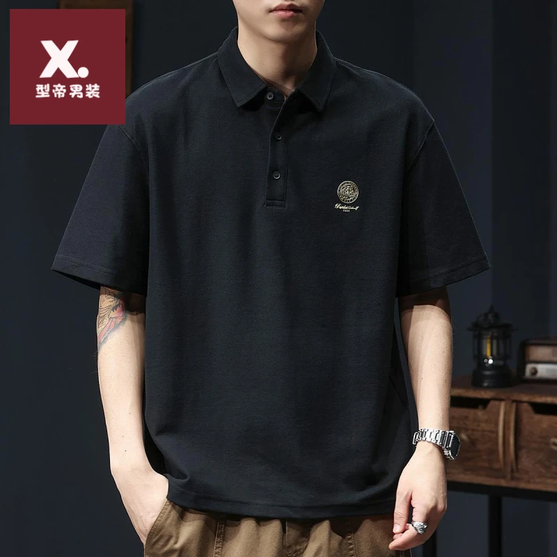 高端潮流polo衫男短袖t恤男士夏季新款潮牌休闲半袖宽松上衣体恤