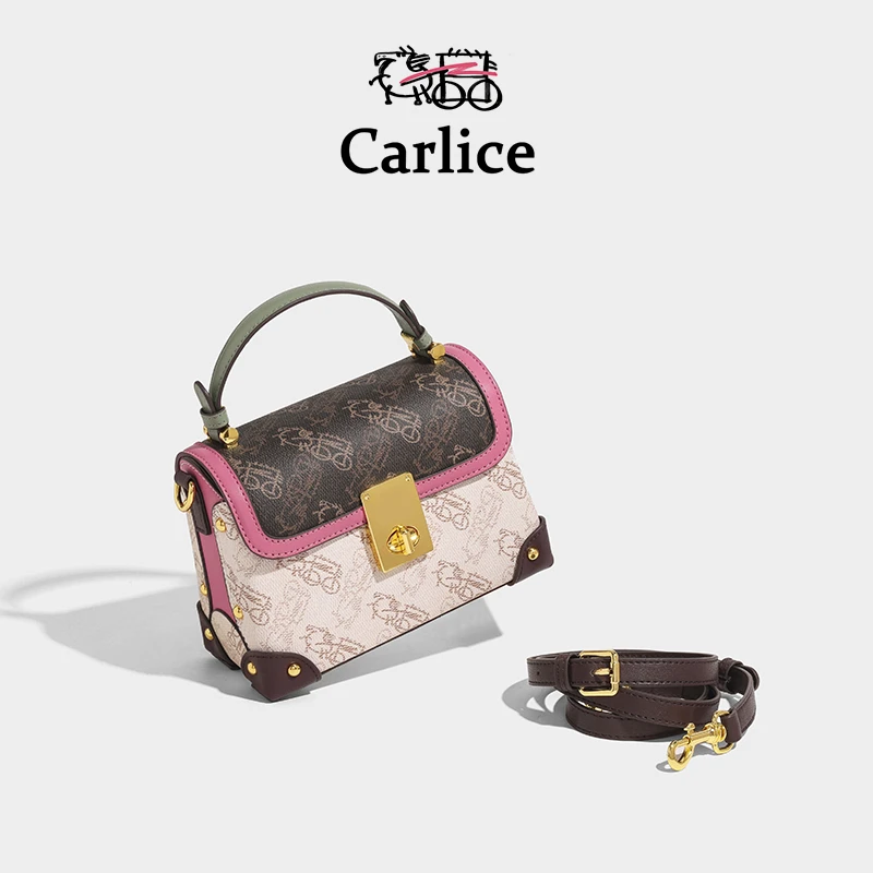 涂鸦马车香港盒子包女士印花小方包质感时尚经典轻奢单肩斜挎包