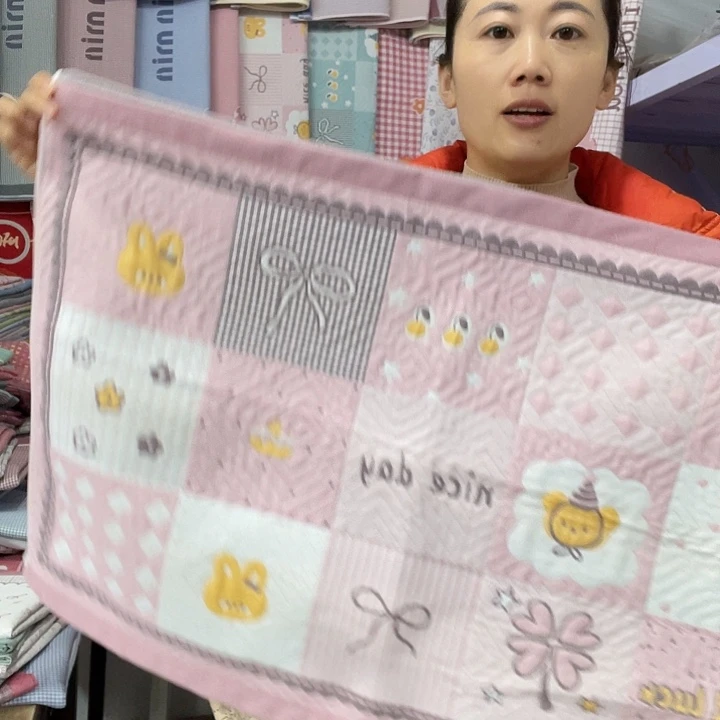 棉纱布特价粉色百福图