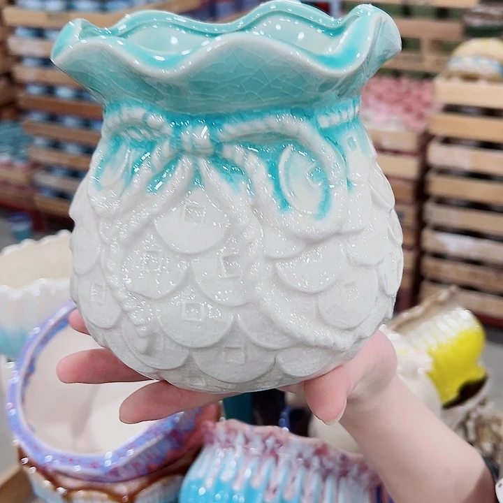 有孔.凑满10元发货多肉陶瓷花盆!