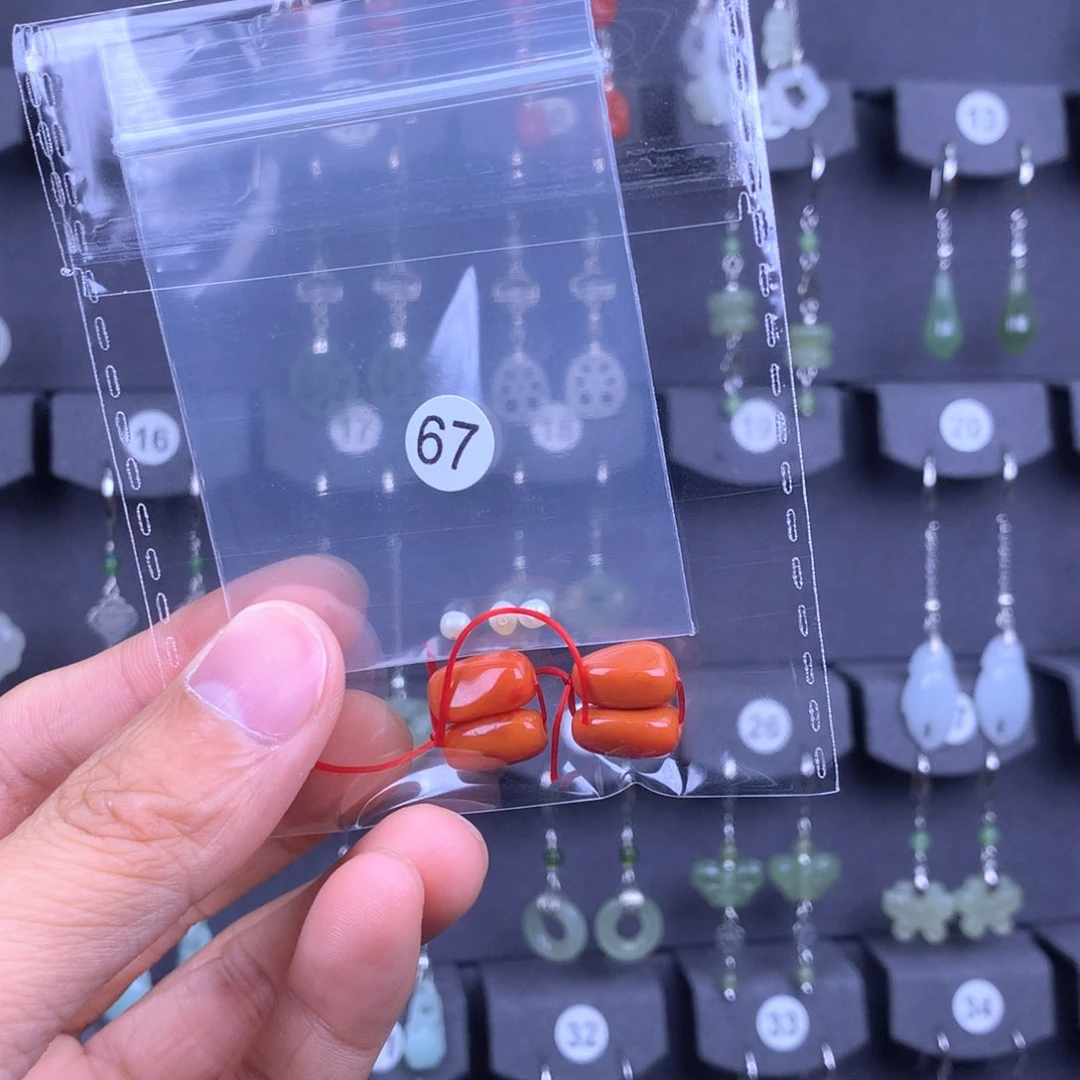 南红玛瑙耳饰银S925镶嵌晓***）