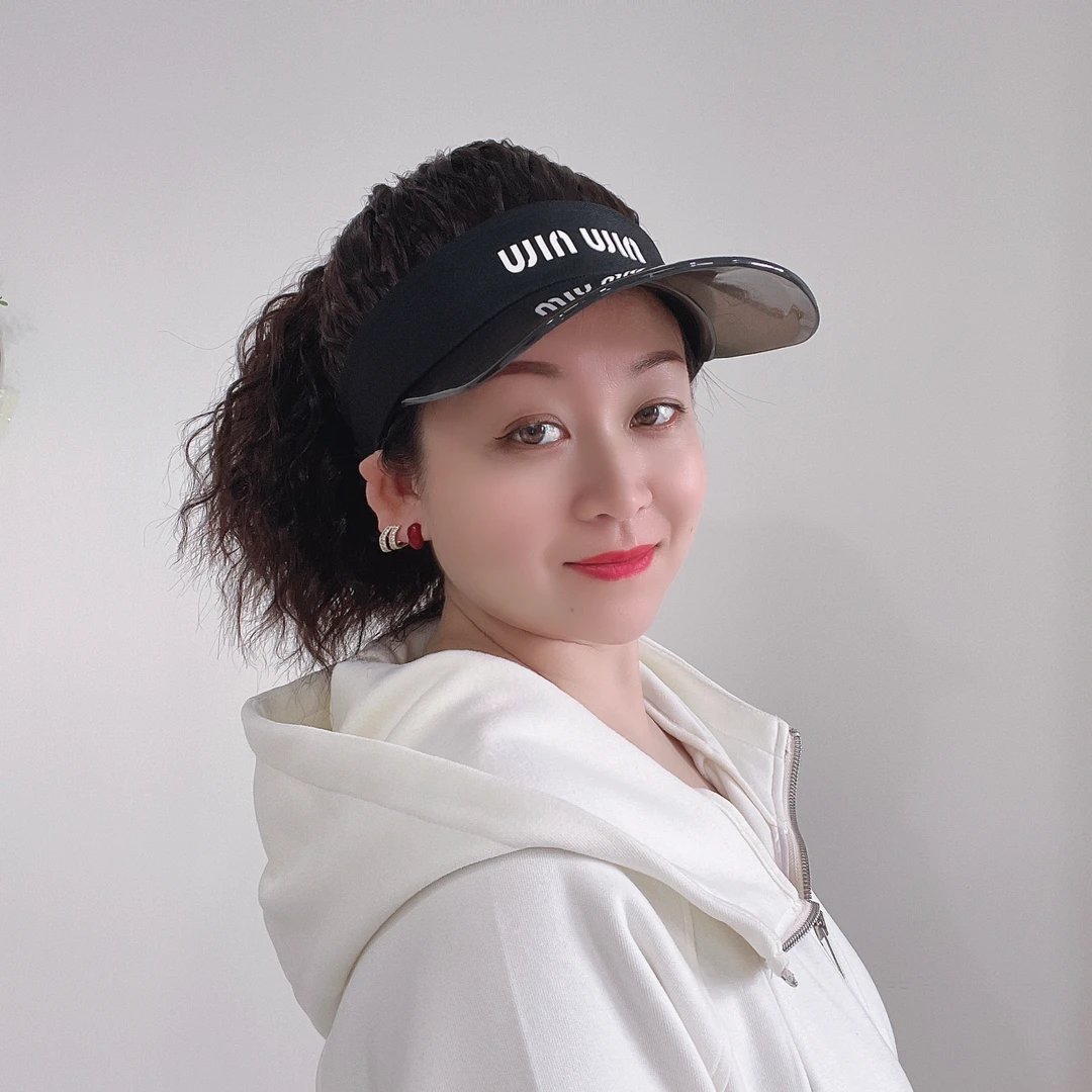 夏季新款透明帽檐羊毛卷帽子假发一体