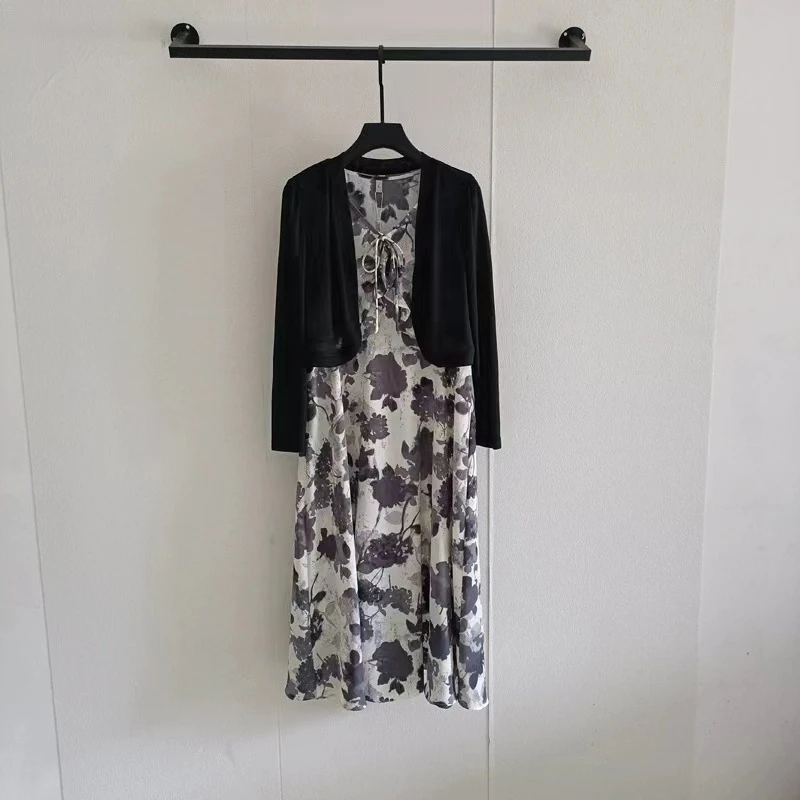 【T1105】商场女装春秋款针织外披吊带裙连衣裙套裙