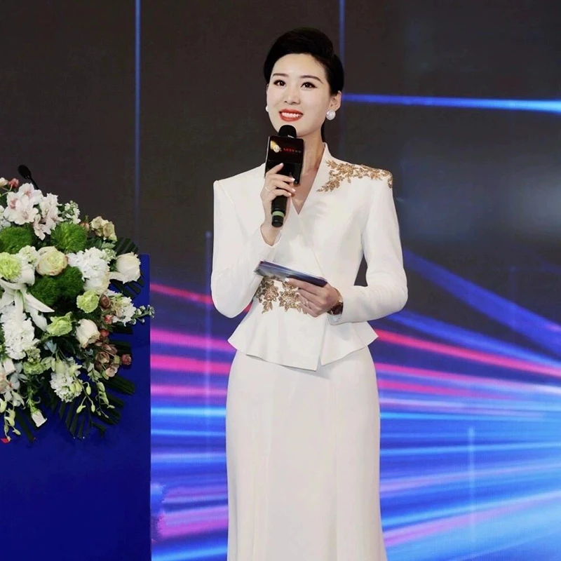 年会礼服主持人正式场合宴会大合唱演出服轻奢高级感成人礼艺考裙